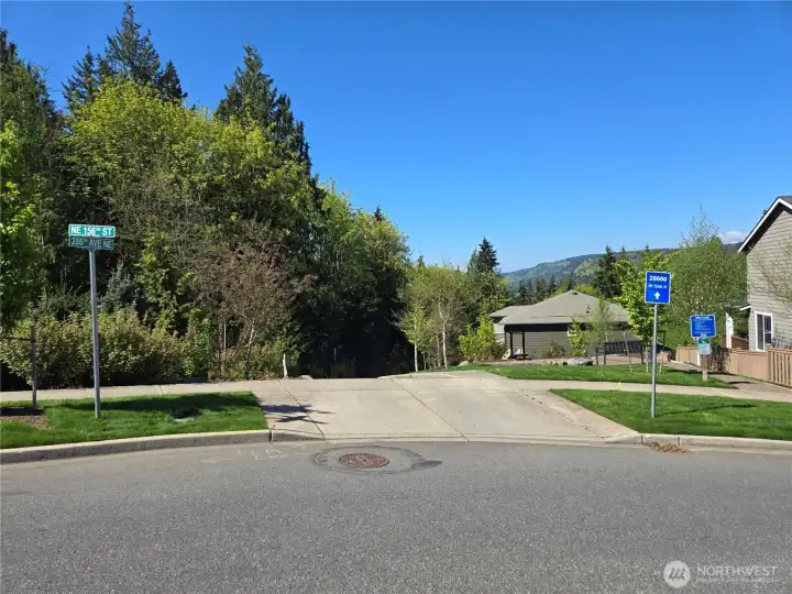 Enter this side road to get to the lot a the end of the Enter this side road to get to the lot a the end of the