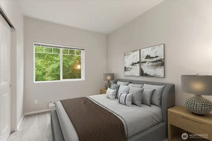 Guest bedroom, virtually staged Guest bedroom, virtually staged