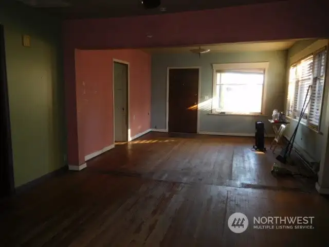 Looking at living room from dining room