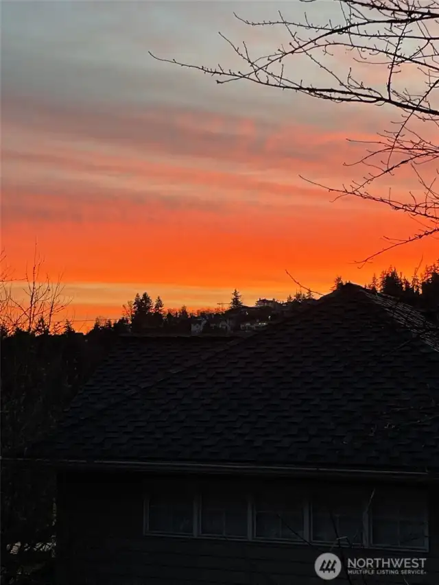 Sunset from kitchen