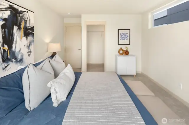 Primary with walk-in closet.