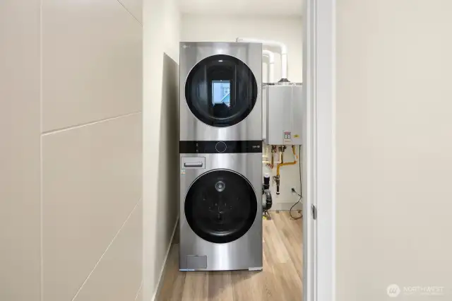 Hi end washer/dryer and tankless system on 3rd floor.