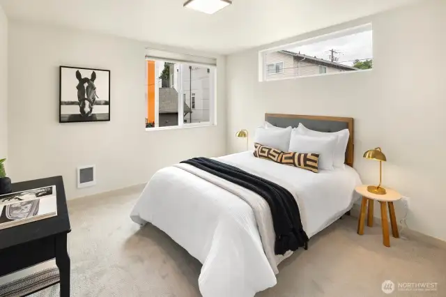 Spacious second floor guest bedroom.