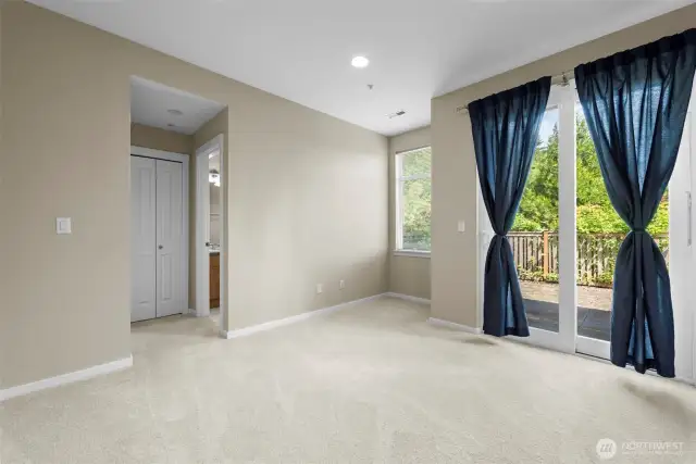 bonus room with walkout patio & shower