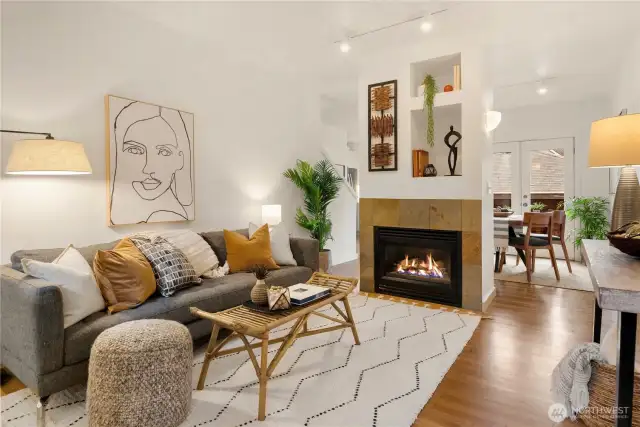 Fantastic living space with gas fireplace.