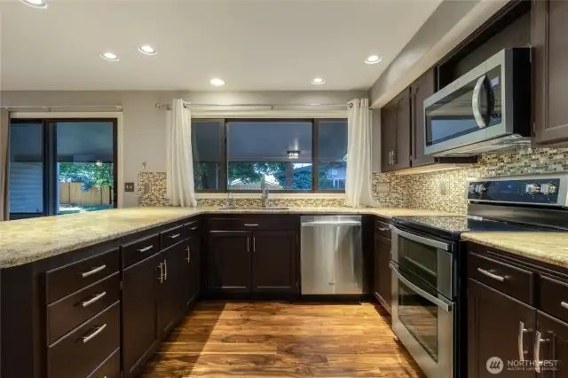 Updated Kitchen Granite Countertops Tile Backsplash