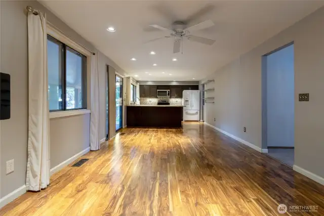 Dining Area Open to Kitchen, Back Yard Access