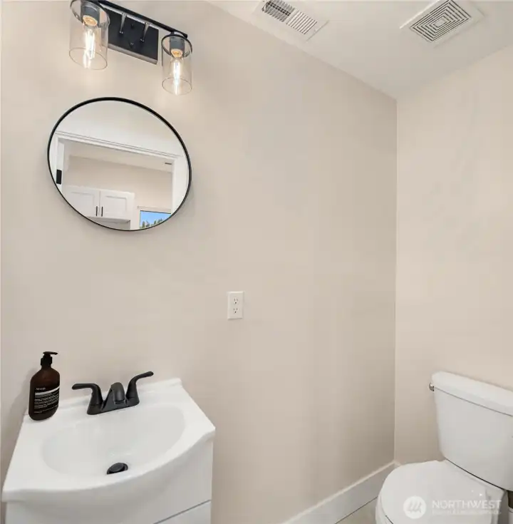 Powder room off of kitchen