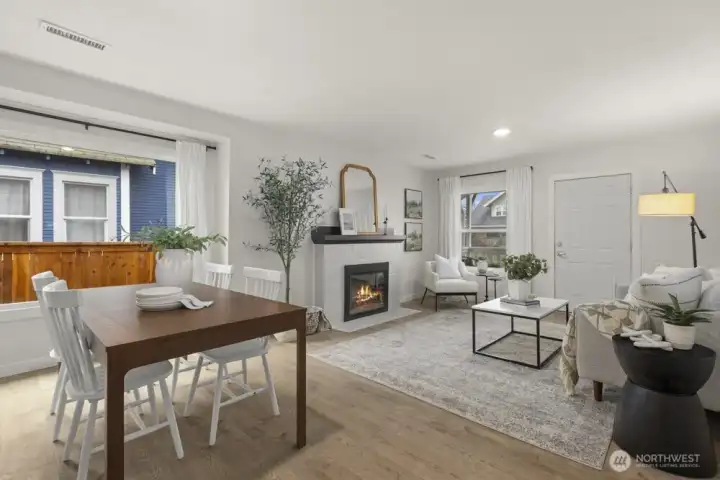 Dining space off the kitchen and living room