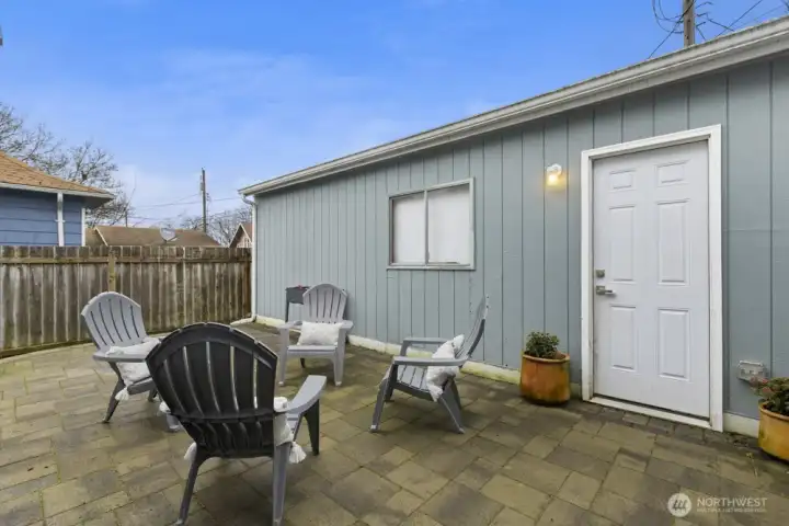 Patio off garage