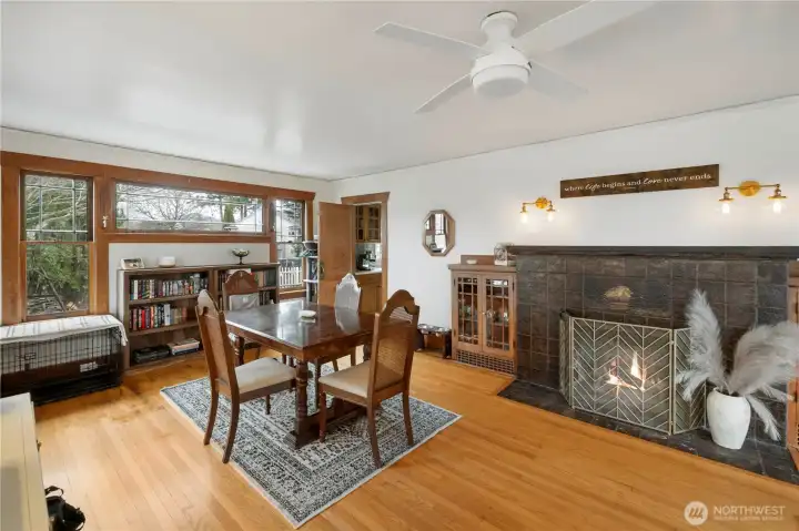 Fireplace is one of a kind! Wood burning for cozy vibes.