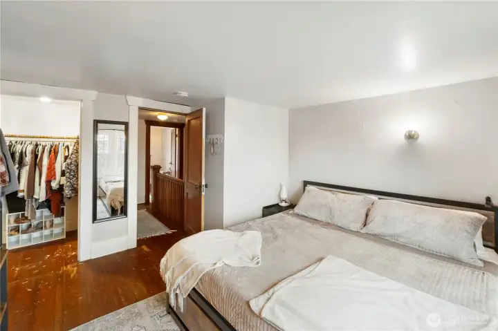 Bedroom with walk in closet