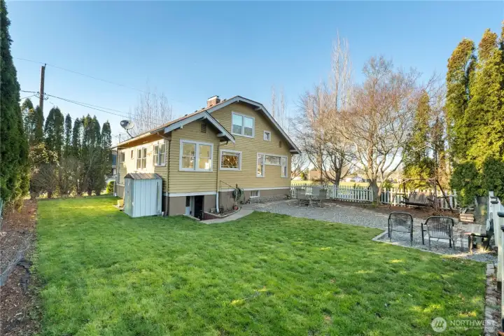Spacious fully fenced backyard.