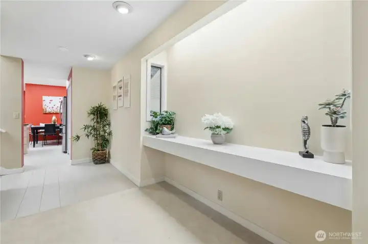 Kitchen Hallway. 3 Mitsubishi split vent heat pumps incl air conditioning