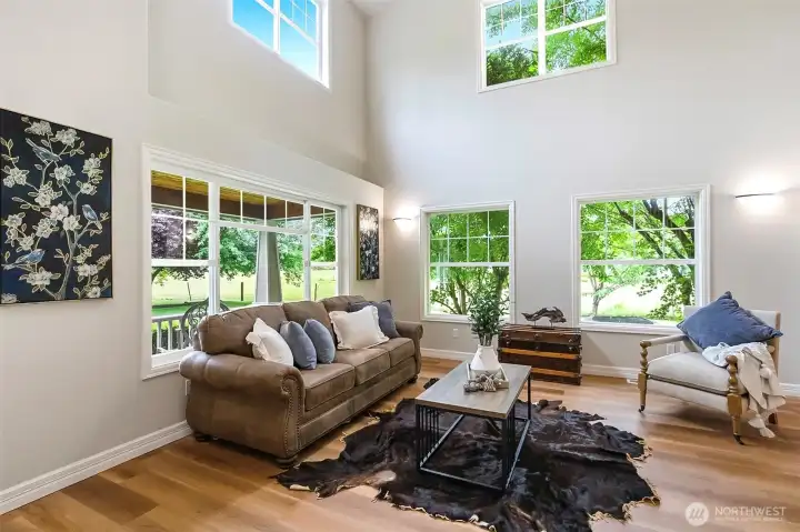 Vaulted living room