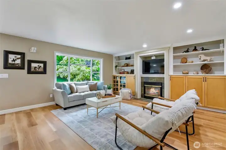 Family room with views to the backyard