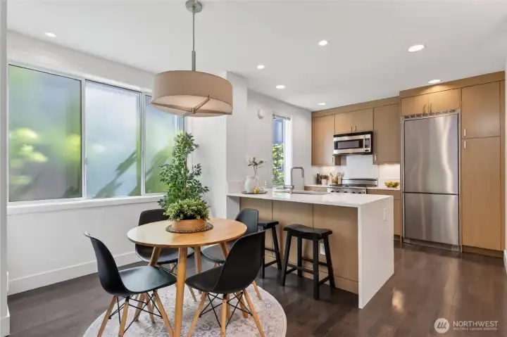 Dining and kitchen