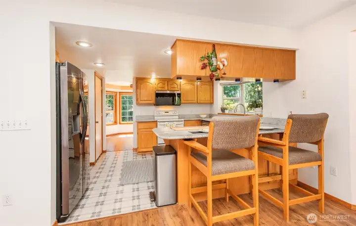 attached family room off kitchen