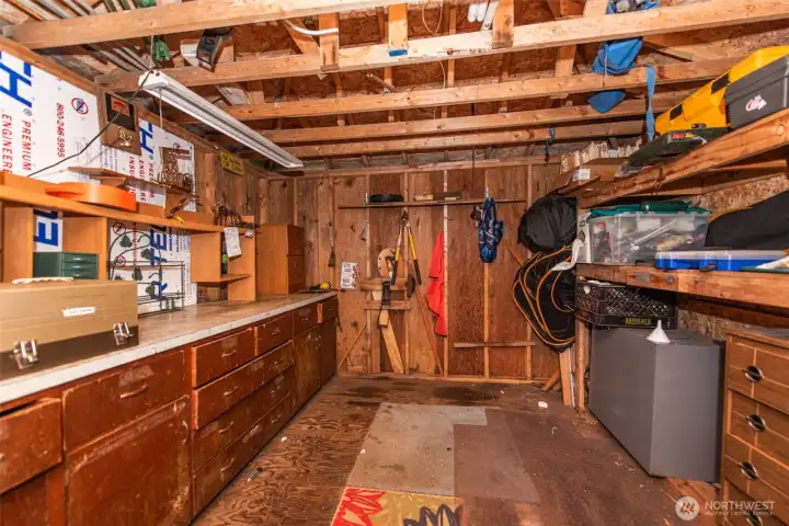 inside shed/ workshop