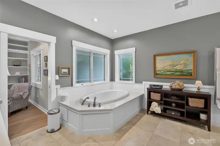 Large primary bathroom.