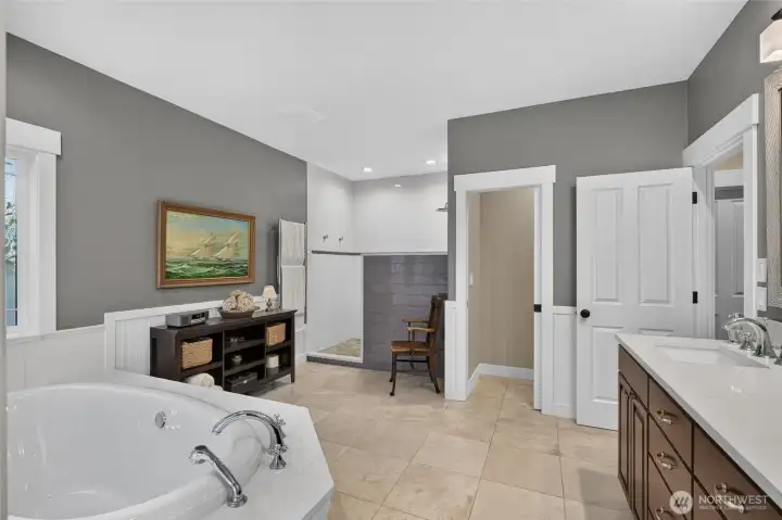 5-piece primary bathroom.