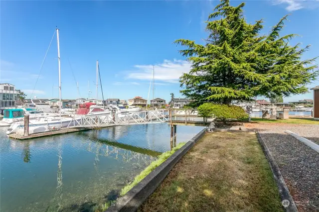 The second L-shaped dock measures 100 ft. x 50 ft. Both docks have water and power.