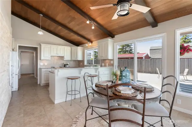 Kitchen and dining area