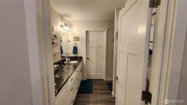 Same cabnetry, countertops, flooring and 2 sinks with lots of storage.