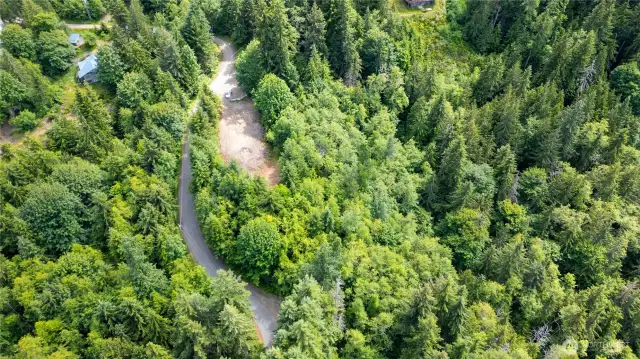 Aerial view facing south