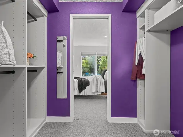 Walk in closet from bed....