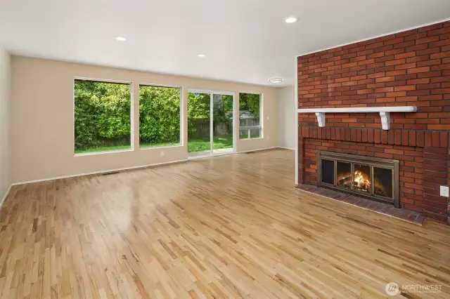 Wood burning fireplace for cool winter nights.