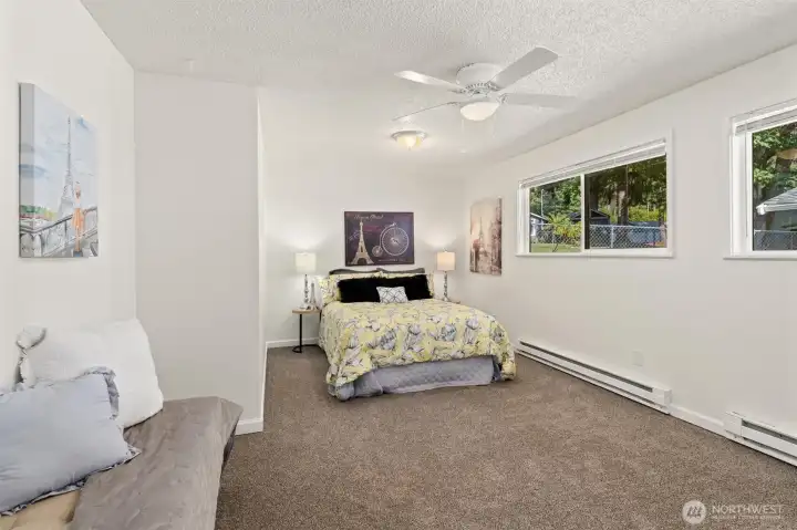 Huge primary bedroom with walk in closet