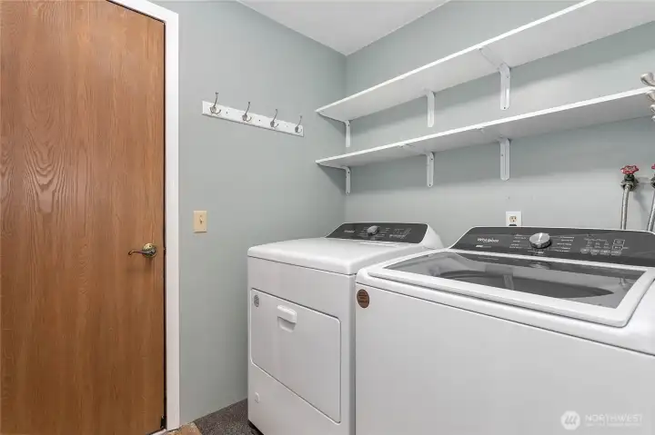 Laundry which is in the utility room and said entry. This room has brand new LVP flooring.