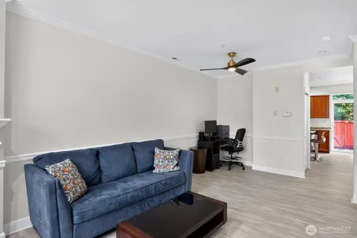 Living room with space for office