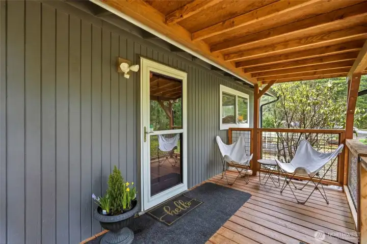 Enjoy a cup of coffee in the mornings or just enjoy the views on this covered porch.