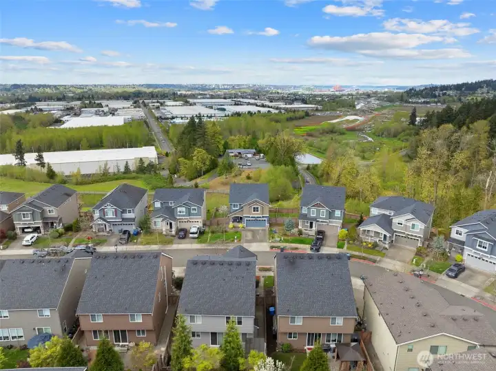 Aerial of neighborhood
