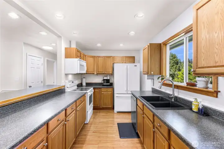 Galley style kitchen