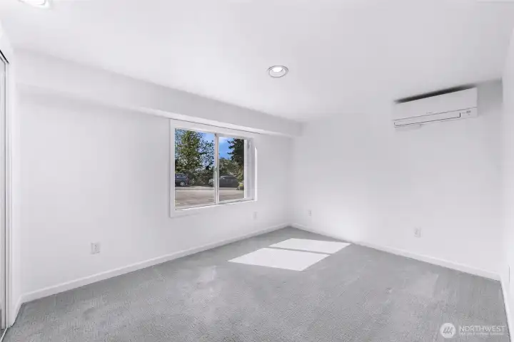 ADU bedroom 1, brand new carpet installed and mini split for individual comfort!