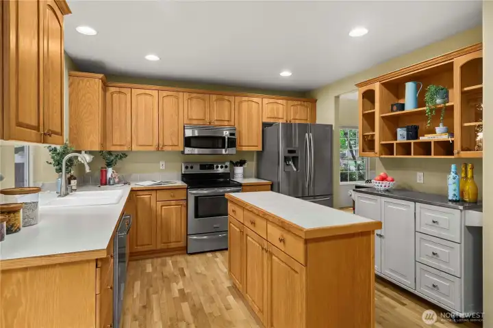 Well-designed kitchen featuring ample prep space and thoughtful storage solutions throughout.