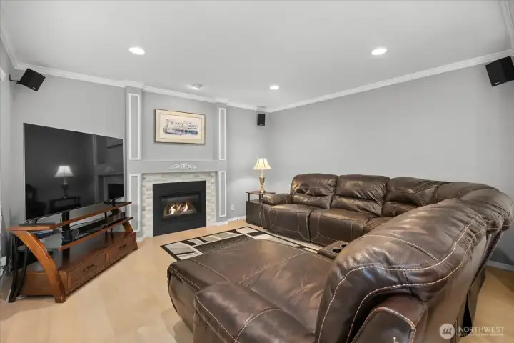 Kick back and relax watching your favorite sports or movies. Speakers will convey with the sale of the home.