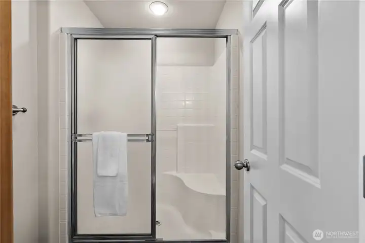 Shower area off primary Shower area off primary