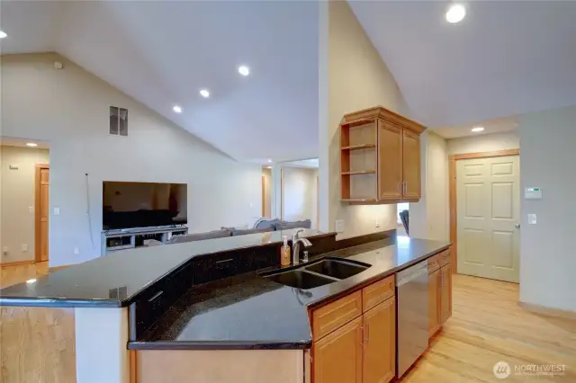 Kitchen with granite countertops