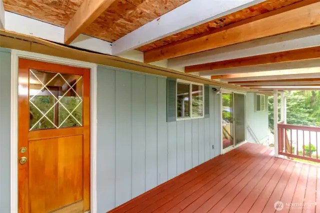 Patio door leads to laundry room, sliding glass door leads to dinging room