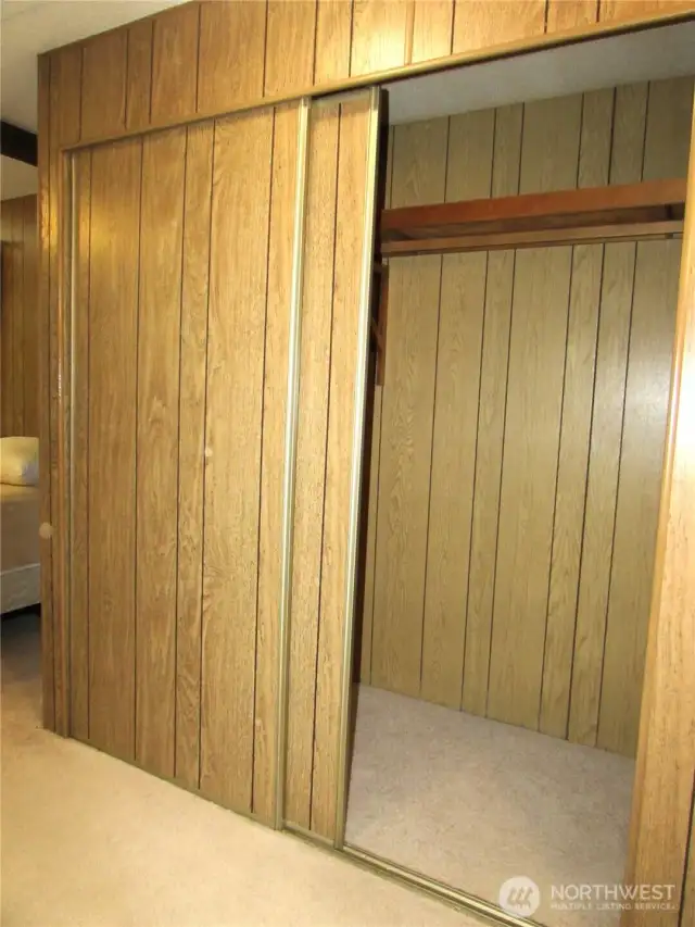 WALK-IN CLOSET IS ROOMY.