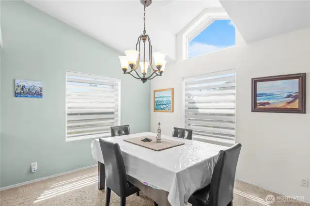 Spacious dining room.