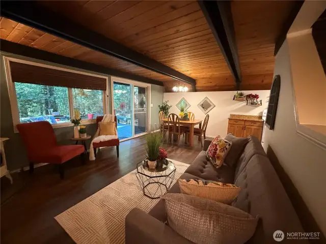 Slider leads out to large deck perfect for entertaining.