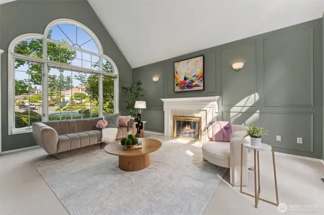 Gas fireplace, vaulted ceilings and plenty of light!