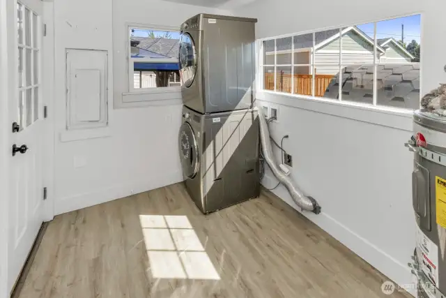 Laundry room off of kitchen.