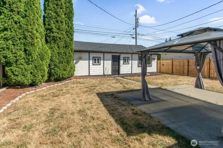 View of the detached garage