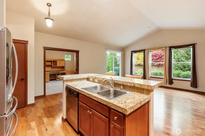 Island with elevated counter